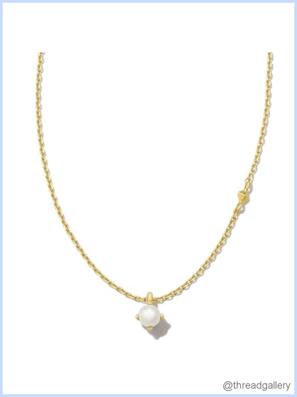 18K Gold Vermeil Pearl Pendant Necklace Lobster Clasp